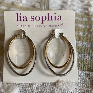 Lia sophia Rival pierced sliver and gold hoops